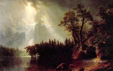 アルバート・ビアシュタット Painting - シエラネバダ山脈を越える嵐 アルバート・ビアシュタット